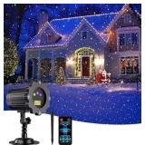 FLITI Laser Christmas Projector Lights Outdoor, Waterproof Christmas Decorations Moving Stars Light Show, Remote Control Timer, Holiday Projector Decorations for House, Yard & Garden