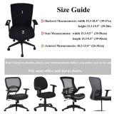 PBIEHSR Office Chair Covers 4 Pcs Stretchable Computer Chair Cover Desk Accessories Office Supplies Armrest Seat Slipcovers Desk Decor (Black)