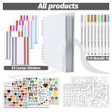 Gotideal 80 Pages Scrapbook Album with 10 Metallic Markers, Craft Paper Photo Album for Wedding and Anniversary, Family DIY Scrapbook Accessories with Scrapbooking Stickers Corners(White)