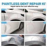 135Pcs Car Dent Puller Kit, Car Paintless Dent Remover Tool Kit with 3-in-1 T-bar Slide Hammer & Bridge Puller & Suction Cup, Dent Repair Kit for Remover Auto Body Hail Damage Large Small Dent