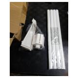 5FT Pop up Christmas Tree for Indoor Decoration Pre-lit Mini Christmas Tree with 60 Lights, Silver White Artificial Pencil Tree Collapsible Tinsel Lighted up with Snowflake Glitter