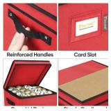 BALEINE Christmas Ornament Storage Box with Dividers, Premium Holiday Ornaments Storage Container Bin for Xmas Decorations (64 Ball, Grey, Without Tray)