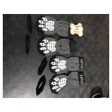 PUPTECK Anti-Slip Dog Socks with Double Sides Grips for Small Medium Large Dogs Hardwood Floors Prevents Licking, Dog Shoes for Hot Pavement Traction Control Paw Protector for Senior Dogs, Grey L