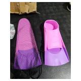 Gintenco Swim Fins, Kids Swim Training Fins for Lap Swimming, Travel Size Flippers with Mesh Bag, Silicone Swimming Fins for Kids Teens Adults Women Men