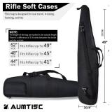 AUMTISC Soft Rifle Case 41/45/49 Padded Shotgun Gun Bag for Storage Scoped Rifles with Zippered Pocket, Detachable Shoulder Sling (Black-48