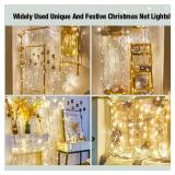 Led Christmas Net Lights Outdoor Christmas Bushes Lights 120Led 6ftx5ft, Connectable Outdoor Indoor Mesh Net Lighting for Xmas Holiday, Garden, Lawn, Shrubs, Trees, Bushes Decorations(WarmWhite)