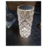 Leroxo Portable Crystal Table Lamp,3 Color Touch Control Rechargeable Lamp,Crystal Bedside Lamp,Night Light,Room Decor Desk Lamp,Bedroom,Living Room,Kitchen,Dining Room Lamp (3-Color Rose)