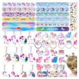 133Pcs Unicorn Party Favors Pack - Unicorn Theme Birthday Party Decoration with Bracelets, Hair Rings, Key Chains, Tattoos, Pinata Fillers