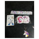133Pcs Unicorn Party Favors Pack - Unicorn Theme Birthday Party Decoration with Bracelets, Hair Rings, Key Chains, Tattoos, Pinata Fillers