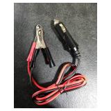 Alligator Clamp to Male Cigarette Lighter Extension Cable - 12V-24V Jumper Battery Charge Cord 3FT Automotive Electrical Clip-on Cable 16 AWG Heavy Duty 15A Fuse, with a Replacement 15A Fuse (1 Pack)