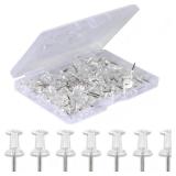120-Pack Push Pins for Bulletin Board, Thumb Tacks with Clear Plastic Tip and Steel Tip, Portable and Durable Wall Tacks Suitable for Cork Board, Office and Daily Life