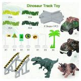 Dinosaur Toys,Create A Dinosaur World Road Race,Flexible Track Playset and 2 pcs Cool Dinosaur car for 3 4 5 6 Year & Up Old boy Girls Best Gift