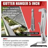 50-Pack Hidden Gutter Hangers 5 Inch K Style - Heavy Duty Rain Gutter Brackets and Screws, House Mounting Brackets Include 1/4 Hex Drill Bit