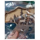 Honoson Forest Animal Rustic Wall Art Decor Wooden Farmhouse Wall Decoration Wooden Animal Decor Wood Forest and Mountain Ornaments for Cabin Bedroom Living Room Decor(Brown,Bear Style)