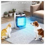 Garvee Portable Electric Space Heater - 1500W/750W Thermostat, 2-in-1 Fast Heating Ceramic Desk Heater & Fan, Safe Quiet