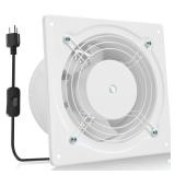 HG Power 6 Inch Exhaust Fan, 308CFM Wall Exhaust Fan for Kitchen, Metal Extractor Fan for Attic, Garage, Window Ventilation, HVAC System