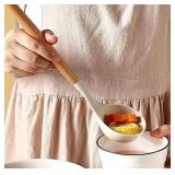 Silicone Turner Spatula with Wooden Handle, Large Heat Resistant Non Stick Kitchen Utensils for Cooking Flipping Eggs & Pancakes