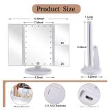 Infitrans Trifold Makeup Mirror Vanity Mirror with Lights,1X 2X 3X Magnification,Touch Screen,180 Adjustable Rotation,Portable Travel Bathroom Cosmetic Mirror