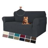 MAXIJIN Loveseat Cover Sofa Covers (55-69), 1-Piece Stretch Couch Covers for 2 Cushion Couch Love Seat Slipcover with Elastic Bottom for Kids,Dog (Loveseat, Diamond Pattern Gray)