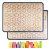 HOOMIL Macaron Silicone Baking Mats, Non-Stick, Reusable, Food Safe, Commercial Half Sheet Size Silicone Mat, Pack of 2, 18 x 13