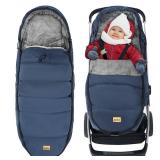 Zooawa Stroller Bunting Bag Universal, Waterproof Baby Stroller Footmuff, Stroller Sleeping Bag for Cold Weather, Extra Thick, Fits 6-36 Months Baby, Dark Blue