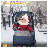 Zooawa Stroller Bunting Bag Universal, Waterproof Baby Stroller Footmuff, Stroller Sleeping Bag for Cold Weather, Extra Thick, Fits 6-36 Months Baby, Dark Blue