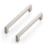 Ravinte 10 Pack 6-1/4 Inch Kitchen Square Cabinet Handles Satin Nickel Pulls Brushed Nickel Kitchen Cabinet Hardware Handles for Cupboard Drawer Pulls