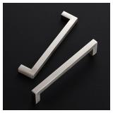 Ravinte 10 Pack 6-1/4 Inch Kitchen Square Cabinet Handles Satin Nickel Pulls Brushed Nickel Kitchen Cabinet Hardware Handles for Cupboard Drawer Pulls