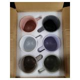 Gencywe Morandi Color Ceramic Mini Espresso Cups Set of 6, 5 oz Expresso Mugs with Handle, Porcelain Coffee Mugs Demitasse Cups, Modern Style Cups, Microwave Dishwasher Safe Suit for Espresso Machine