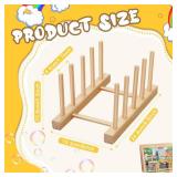 Barydat 2 Pcs Wooden Puzzle Display Stand Jigsaw Holder Rack Puzzle Pot Lid Storage Organizer Shelf for Playroom Decor Craft Collection Lovers