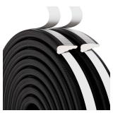 Weather Stripping Door Seal, 196 inch Wedge Window Seal Strip,Winter Insulation Weatherproof Foam Tape,Soundproofing Door Frame,Door Gap Filler Light Blocker,Noise Reduction for Exterior Door- Black