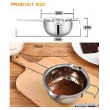 Stainless Steel Double Boiler Pot for Melting Chocolate, Candy and Candle Making (18/8 Steel, 2 Cup Capacity, 480ML)