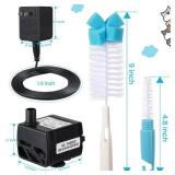 Dreyoo Pet Water Fountain Pump Compatible with PioneerPet Smartcat Fountain, 50 GPH 2W Cat Water Fountain Pump Replacement with Cleaning Brush Kit for Cat Water Dispender Pet Drinking Fountain