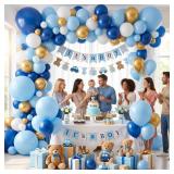 LovesTown 18 Inch Pastel Blue Balloons, 15 PCS Baby Blue Latex Balloons for Garland Arch for Birthday Wedding Engagement Anniversary Baby Shower Party Decor