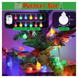 Enhon 1 Pack 23 ft 50 LED Battery Operated String Lights, Globe Starry Fairy Lights, 8 Modes, Plug in with Timer for Indoor Outdoor Bedroom Holiday Wedding Party Christmas Decor (Multicolor)
