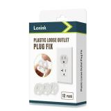 Lenink Loose Outlet Plug Fix, 12 Pack Plastic Snug Socket Secured, Outlet Tightener Insert for Most Loose Outlets, with Back Adhesive