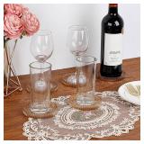 OGANAZI Modern Clear Coaster Set of 5- Glass Coasters for Drinks Crystal Coasters Round Cup Coasters Coffee Table Decor for Office, Kitchen, Bar, Dining Room, Living Room, Patio(Amber)