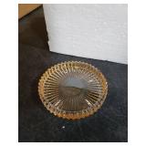 OGANAZI Modern Clear Coaster Set of 5- Glass Coasters for Drinks Crystal Coasters Round Cup Coasters Coffee Table Decor for Office, Kitchen, Bar, Dining Room, Living Room, Patio(Amber)