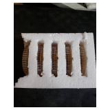 OGANAZI Modern Clear Coaster Set of 5- Glass Coasters for Drinks Crystal Coasters Round Cup Coasters Coffee Table Decor for Office, Kitchen, Bar, Dining Room, Living Room, Patio(Amber)