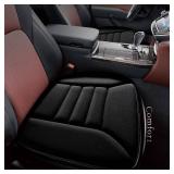 kingphenix Car Seat Cushion with 1.2inch Comfort Memory Foam, Seat Cushion for Car and Office Chair (Black)