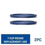 Anchor Hocking Replacement Lids for Glass Food Storage, 7 Cup Round, Navy, Set of 2 (Also Compatible with Pyrex Glass Food Storage)