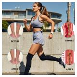 20-30 mmHg Compression Stockings for Women & Men, Thigh High Compression Socks Open Toe, Silicone Dot Band (Black, X-Large)