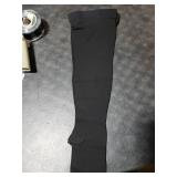 20-30 mmHg Compression Stockings for Women & Men, Thigh High Compression Socks Open Toe, Silicone Dot Band (Black, X-Large)