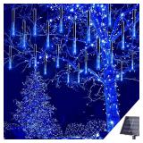 Kwaiffeo Solar Lights Outdoor, 16 Tubes(Equivalent to 2 Sets of 8-Tube) Meteor Shower Light for Garden Yard Tree Outdoor Bushes Decorations