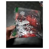 Yesad Round Table Cover for Round Tables 36-70, Fitted Tablecloth with Elastic for Indoor Outdoor Party Holiday, 36inch, Christmas Checker and Snow