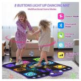 Dance Mat Toys for 3-12 Year Old Girls - Light Up 8 Buttons Dance Mat for Kid Age 4-8 Bluetooth Dance Pad - Kids Toy 8-12 Year Olds, Birthday for 3 4 5 6 7 8 9 10+ Year Old Boys Kids