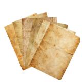 100GSM Vintage Parchment Printer Paper Set - 48 Sheets Antique A4, 8.3 x 11.2 inches, Double-sided Aged Look for Writing, Crafting, Scrapbooking, Invitations, Certificates, Artistic Projects