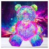 IN HIS NAME LED Teddy Bear Night Light - Colorful LED Light Up Bear with Pink Heart for Kids Room - Premium Bedside Lamp Nursery Decor & Cute Light for Kids - Unique Nursery Lighted Gifts Spring Decor