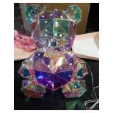 IN HIS NAME LED Teddy Bear Night Light - Colorful LED Light Up Bear with Pink Heart for Kids Room - Premium Bedside Lamp Nursery Decor & Cute Light for Kids - Unique Nursery Lighted Gifts Spring Decor