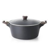 SENSARTE Nonstick Stock Pot with Lid, 2.6/4.5/6.6/8.5 QT Soup Pot Casserole Pot, Healthy Pasta Pot, Large Deep Cooking Pot, Big Sauce Pot Stew Pot, Induction Compatible, PFOA PFOS APEO Free, Black